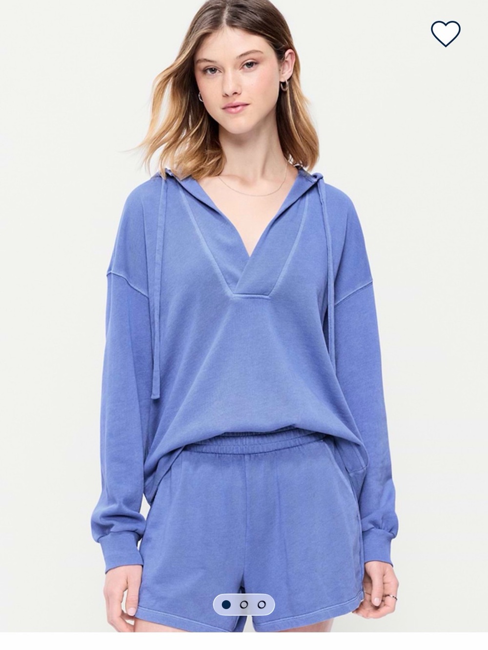 Old Navy relaxed V-Neck Hooded tunic women’s size Large blue